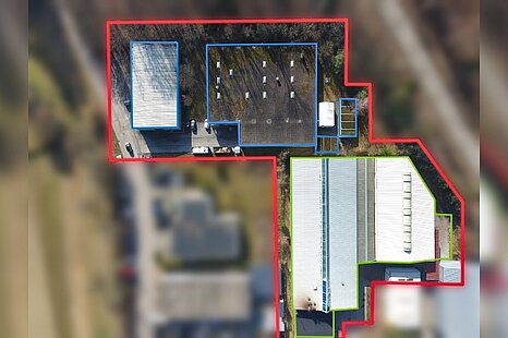 WIMSHEIM | CA. 4.380 m&sup2; PRODUKTIONS-/LAGERFL&Auml;CHE | &Uuml;BERDACHTE ANDIENUNG | PROVISIONSFREI
